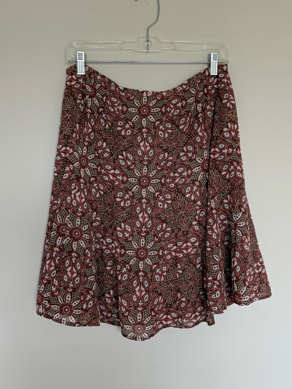 Ann Taylor LOFT Bohemian Floral Skirt Size 8 Earth Tone Print Knee Length